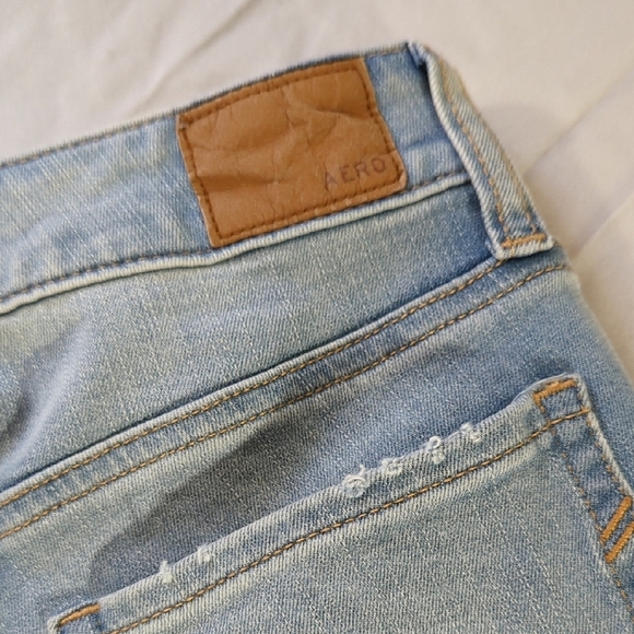 NEW Aeropostale Blue Skinny Jeans Distressed Style - Picture 5 of 12